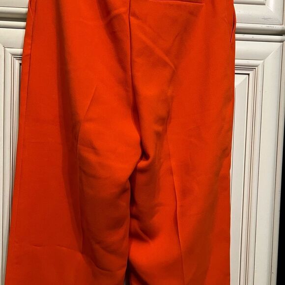 Topshop Ankle Cropped Pants Pleated Pockets Tapered Orange Size 2 - Picture 12 of 13